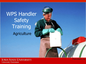 WPS Handler Safety Training Agriculture