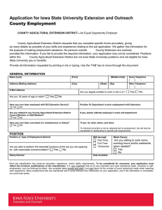 Application for Iowa State University Extension and Outreach County Employment