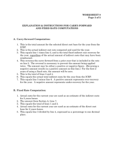 WORKSHEET 9 Page 2 of 2 EXPLANATION &amp; INSTRUCTIONS FOR CARRY-FORWARD