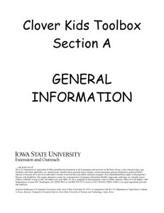 Clover Kids Toolbox Section A  GENERAL