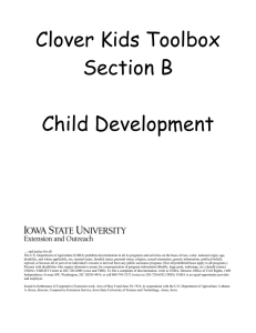 Clover Kids Toolbox Section B  Child Development