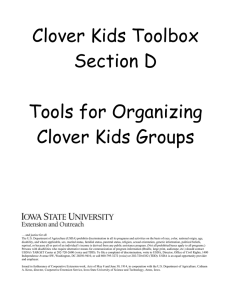 Clover Kids Toolbox Section D  Tools for Organizing