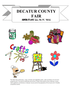 DECATUR COUNTY FAIR OPEN CLASS July-20-25, 2016