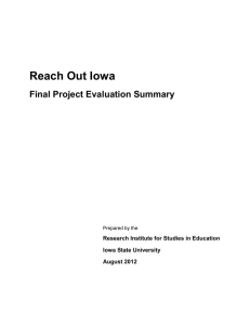 Reach Out Iowa Final Project Evaluation Summary