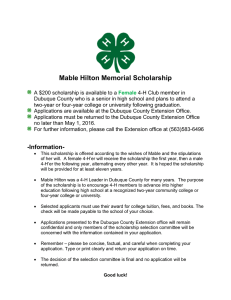 Mable Hilton Memorial Scholarship