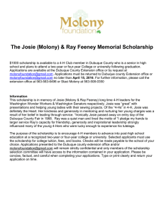 The Josie (Molony) &amp; Ray Feeney Memorial Scholarship