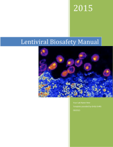 Lentiviral Biosafety Manual Your Lab Name Here Template provided by OHSU EHRS