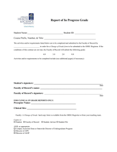 Report of In Progress Grade