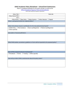 OHSU Academic Policy Worksheet – School/Unit Submissions