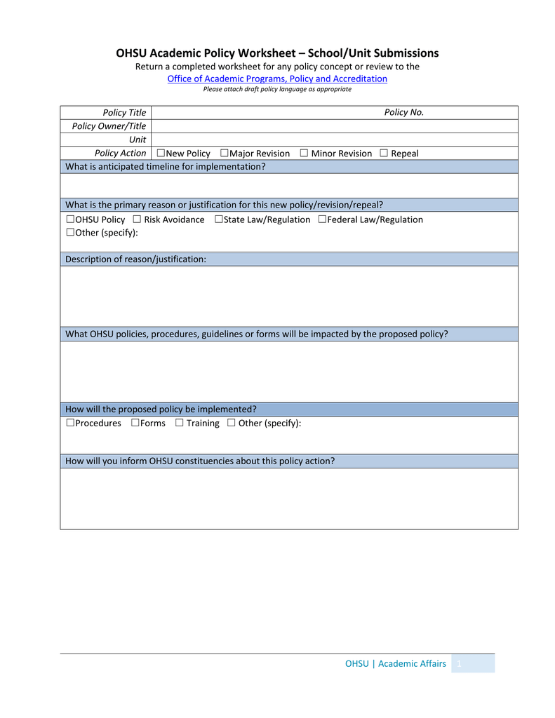 education policy worksheet