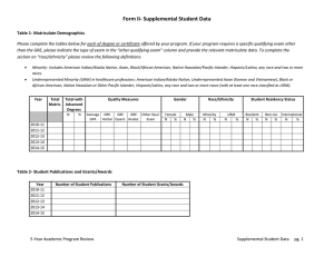 Form II- Supplemental Student Data