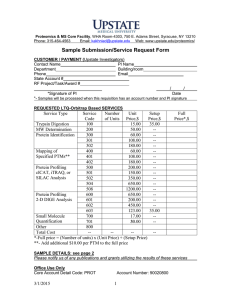 Sample Submission/Service Request Form