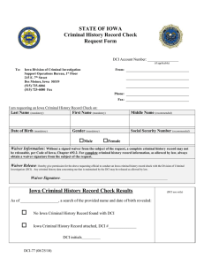 STATE OF IOWA Criminal History Record Check Request Form