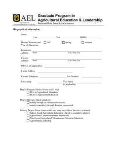 Graduate Program in Agricultural Education &amp; Leadership