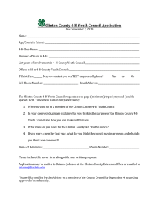 Clinton County 4-H Youth Council Application
