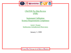CRaTER Pre-Ship Review (PSR) Instrument Calibration Science Requirements Compliance