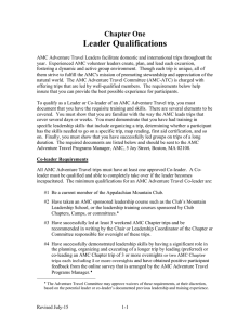 Leader Qualifications Chapter One