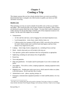 Costing a Trip Chapter 3