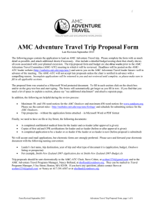 AMC Adventure Travel Trip Proposal Form /