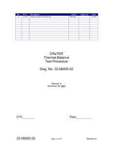 CRaTER Thermal-Balance Test Procedure