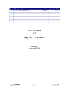 Trend Analysis List Dwg. No. 32-04008.01