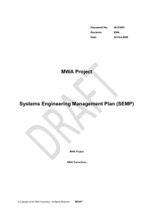 MWA Project Systems Engineering Management Plan (SEMP) Document No.: