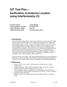 32T Test Plan -- Verification of Antenna Location using Interferometry (3)