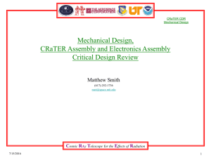 Mechanical Design, CRaTER Assembly and Electronics Assembly Critical Design Review Matthew Smith