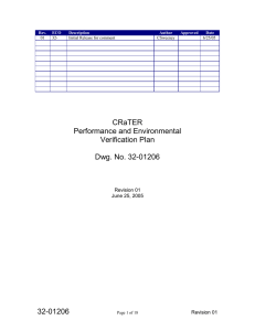 CRaTER Performance and Environmental Verification Plan