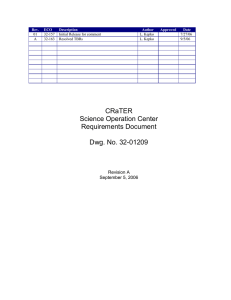 CRaTER Science Operation Center Requirements Document