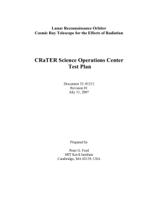 CRaTER Science Operations Center Test Plan Lunar Reconnaissance Orbiter