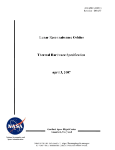 Lunar Reconnaissance Orbiter Thermal Hardware Specification April 3, 2007