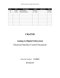 CRaTER  Analog to Digital Subsystem Electrical Interface Control Document