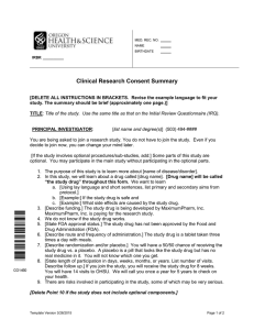 Clinical Research Consent Summary