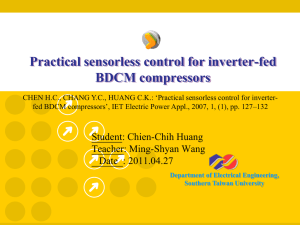 Practical sensorless control for inverter-fed BDCM compressors