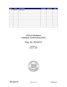 VOILA Hardware Interface Control Document Dwg. No. 85-02010