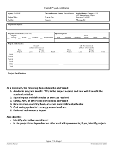 Capital Project Justification