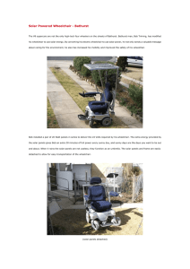 Solar Powered Wheelchair - Bathurst