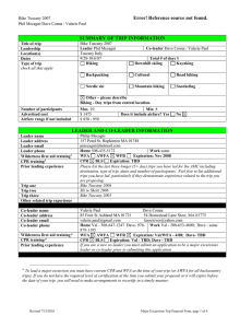 / Error! Reference source not found. SUMMARY OF TRIP INFORMATION