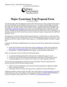 Major Excursions Trip Proposal Form /