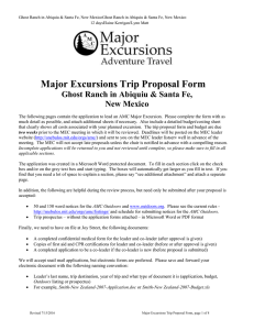 Major Excursions Trip Proposal Form New Mexico