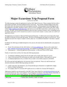 Major Excursions Trip Proposal Form /