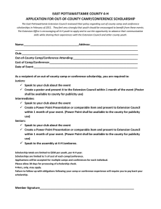 EAST POTTAWATTAMIE COUNTY 4-H APPLICATION FOR OUT-OF-COUNTY CAMP/CONFERENCE SCHOLARSHIP