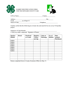 RABBIT IDENTIFICATION FORM FOR THE HOWARD COUNTY FAIR  4-H’ers Name__________________________________County____________
