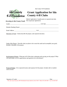Grant Application for Ida County 4-H Clubs