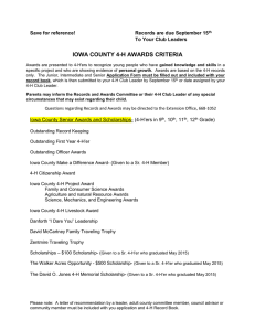 IOWA COUNTY 4-H AWARDS CRITERIA Save for reference!