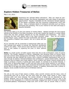 Explore Hidden Treasures of Belize May 2-10, 2015