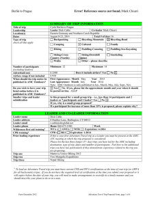 Berlin to Prague Error! Reference source not found. SUMMARY OF TRIP INFORMATION