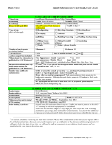 Death Valley Error! Reference source not found. SUMMARY OF TRIP INFORMATION