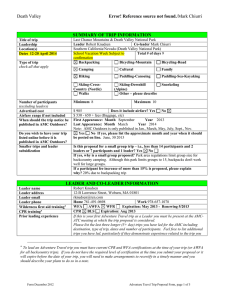 Death Valley Error! Reference source not found. SUMMARY OF TRIP INFORMATION